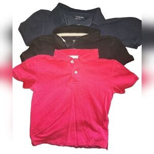 Boys Faded Glory Polo Bundle Size Small (6-7) Red, Black, And Navy . 3 Polos